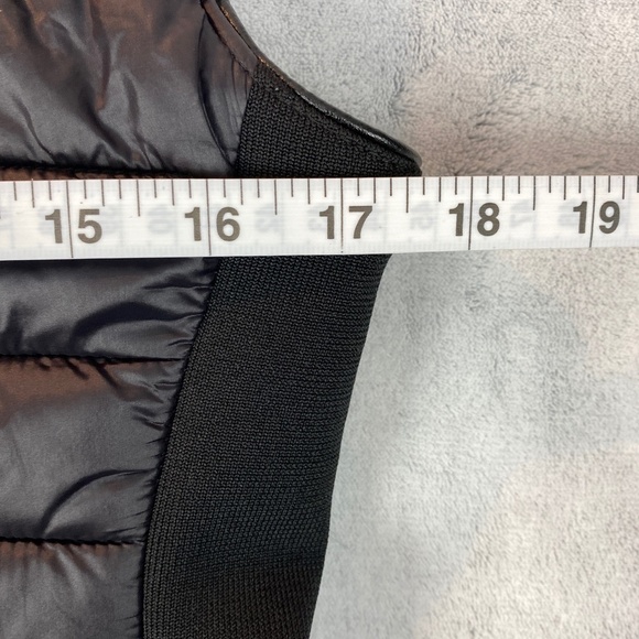 Love Tree Puffer Vest Sz Small Black Nylon Zip Up Stretch Side Panels - Picture 10 of 12